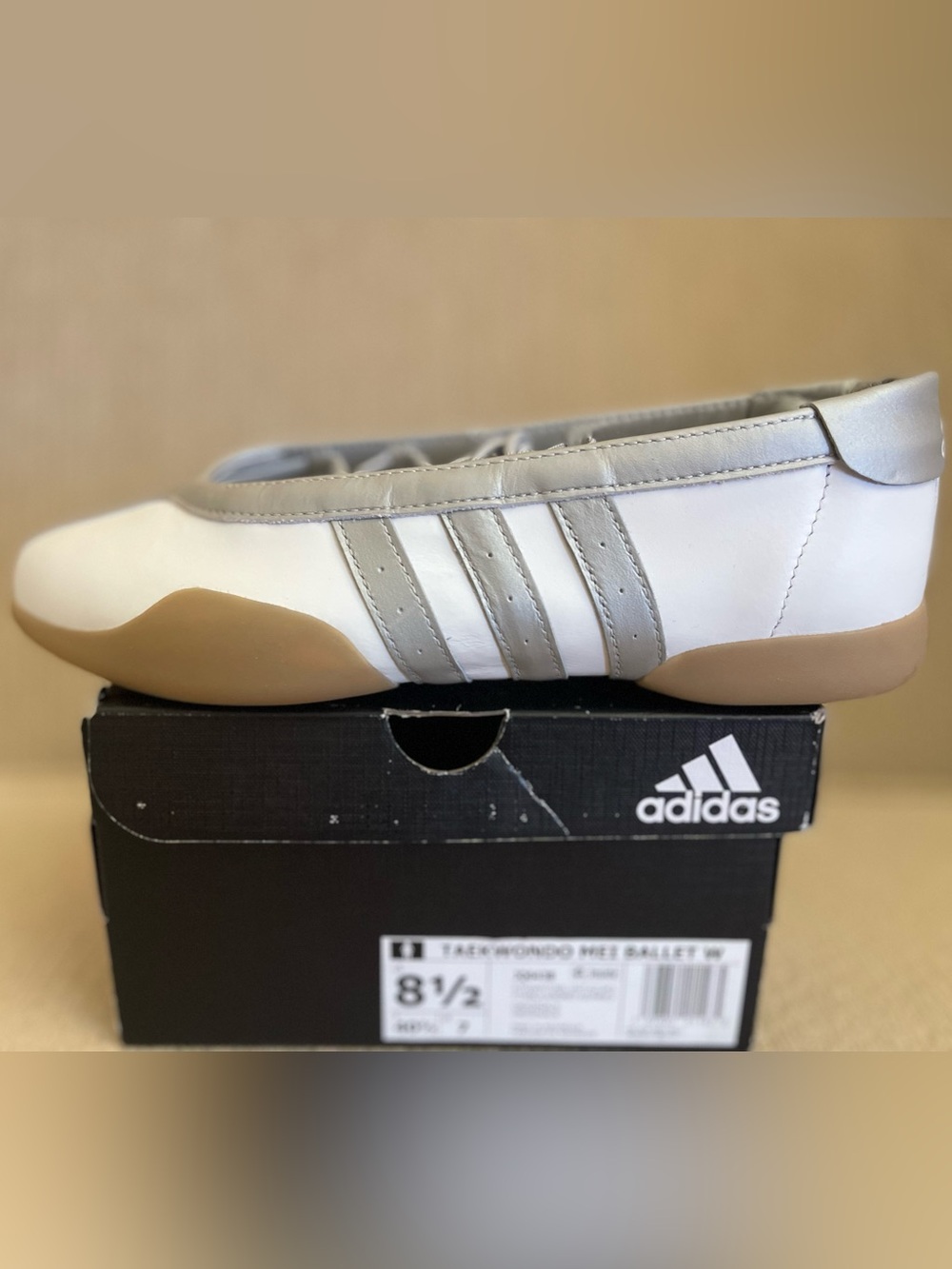 Size 8.5 - adidas Taekwondo Mei Ballet White Silver Metallic JQ6438 Women’s NEW